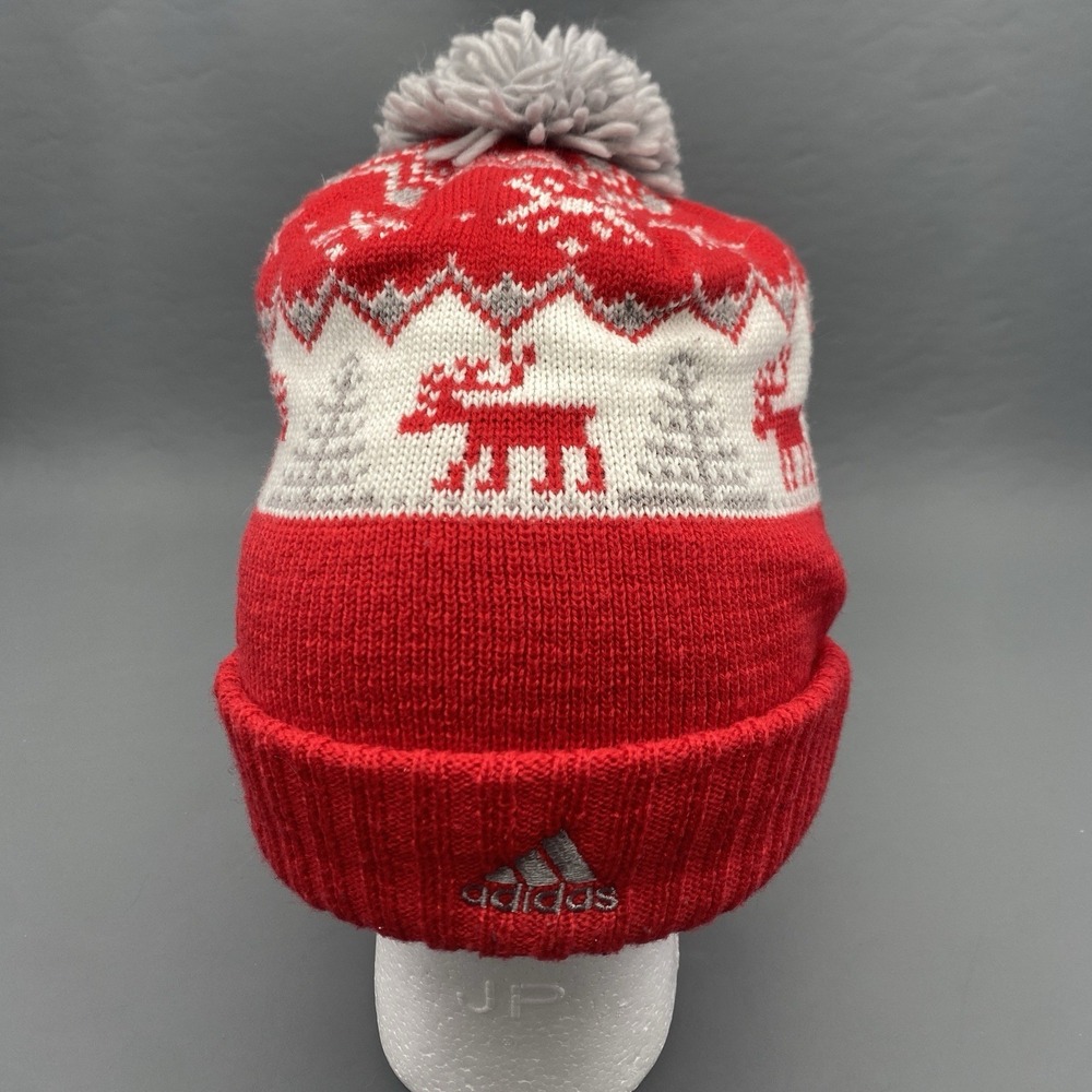 Houston Rockets Christmas Red/White NBA Cuffed Knit Hat Beanie With Pom Red - Picture 4 of 6